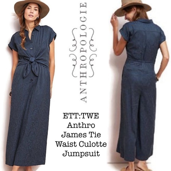Anthropologie ETT TWE James Chambray Blue Jumpsuit